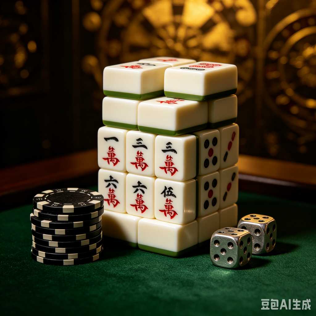 gradient green mahjong set